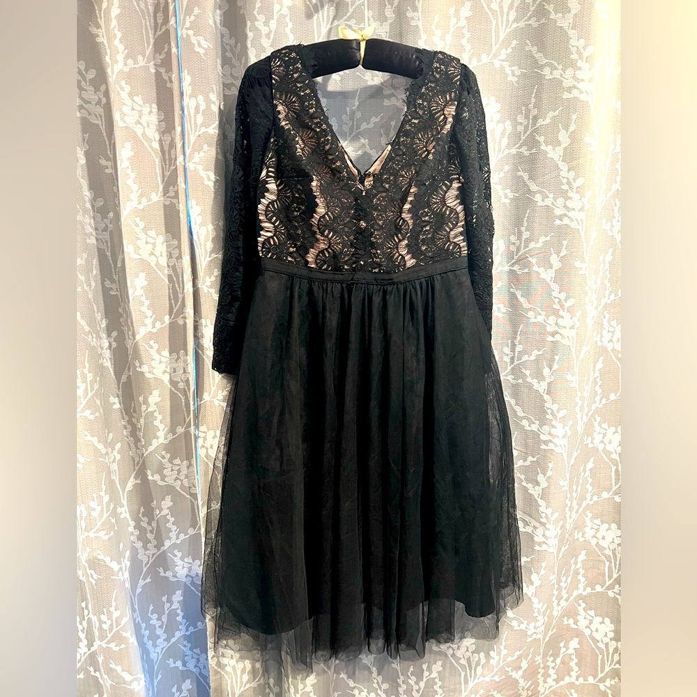 City Chic Double V-Neck Gown